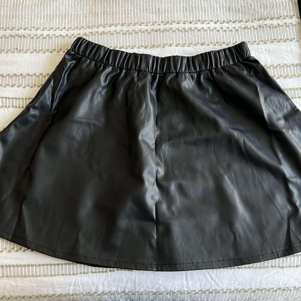 Black Pleather Circle Skirt